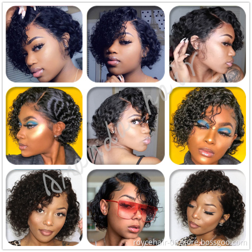 Swiss Lace Wig Making Supplies,Burmese Hair Wet and Wavy Full lace Front Curly Bob Wigs